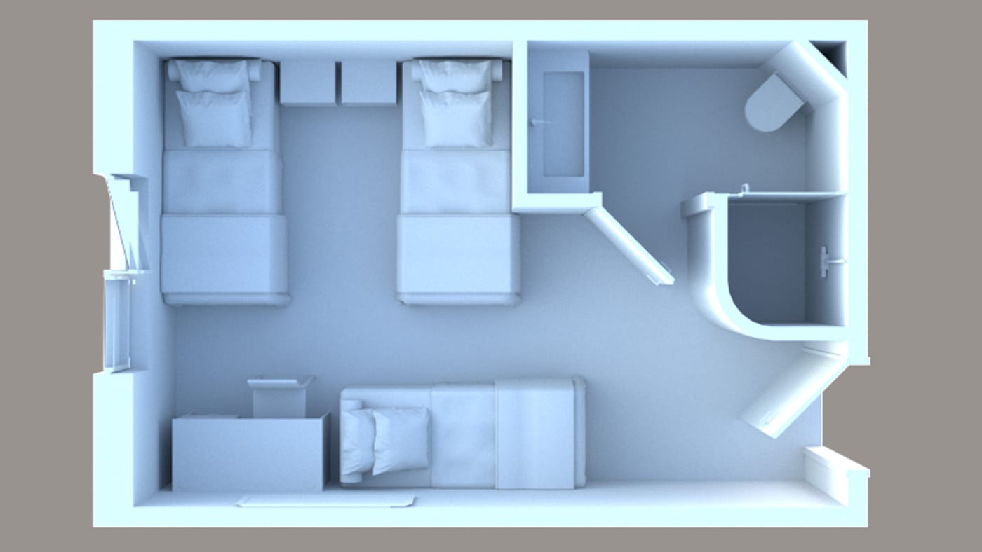 Dreibettzimmer